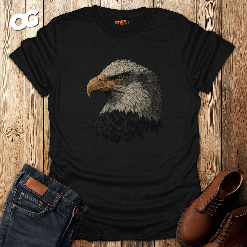 Eagle Head Graphic Men's T-Shirt – black – oak-wood