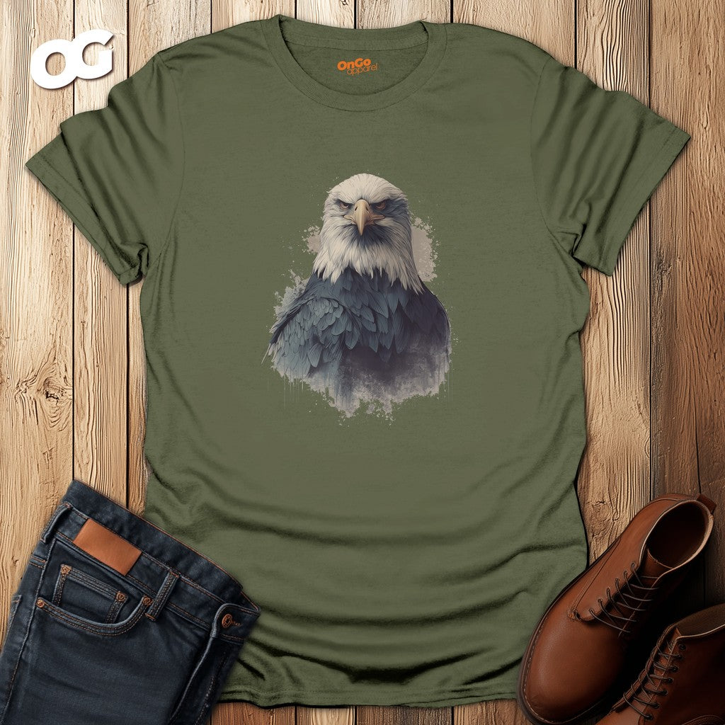 Bold Eagle Graphic T-Shirt with Detailed Design – military_green – oak-wood