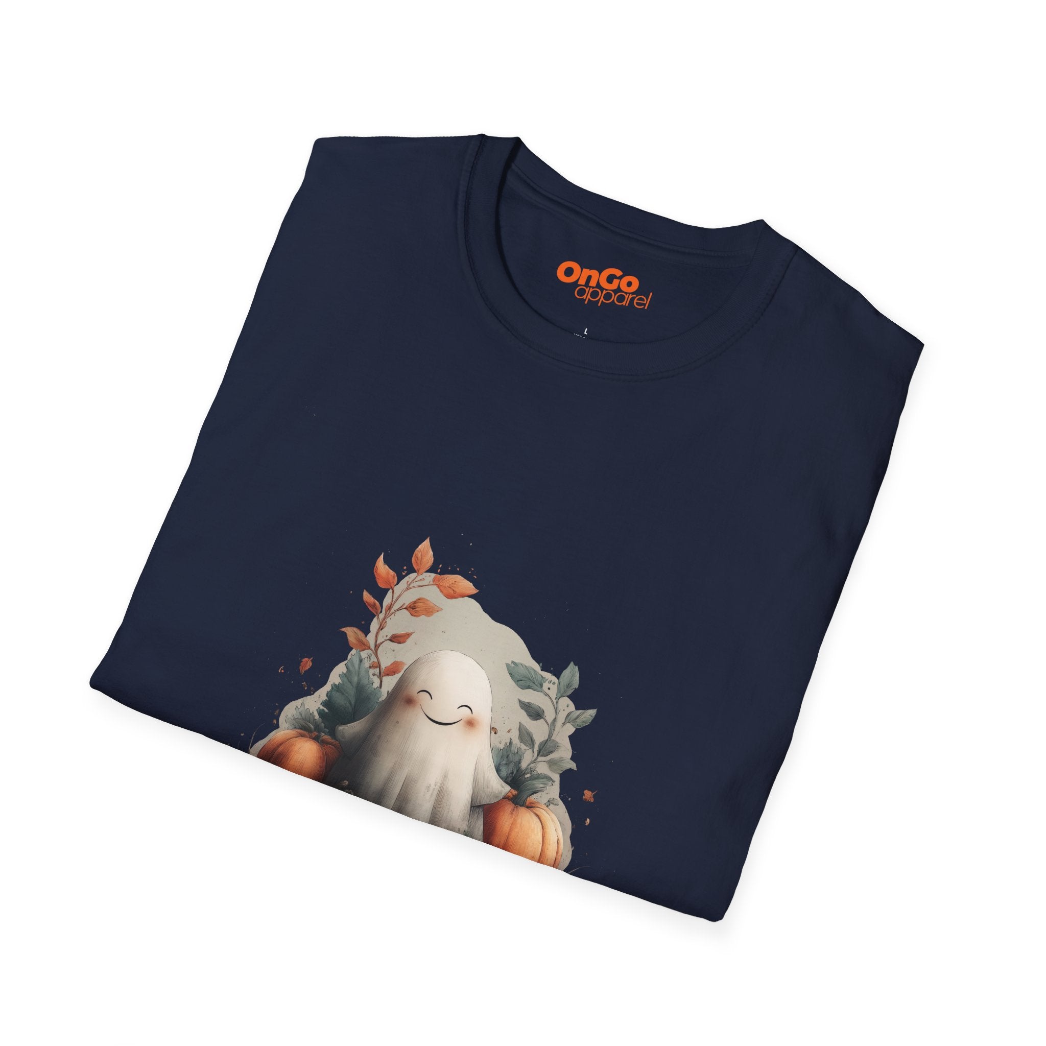 Cute Ghost and Pumpkin T-Shirt Design