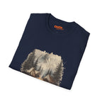 Camping Scene T-Shirt with Tents and Mountains