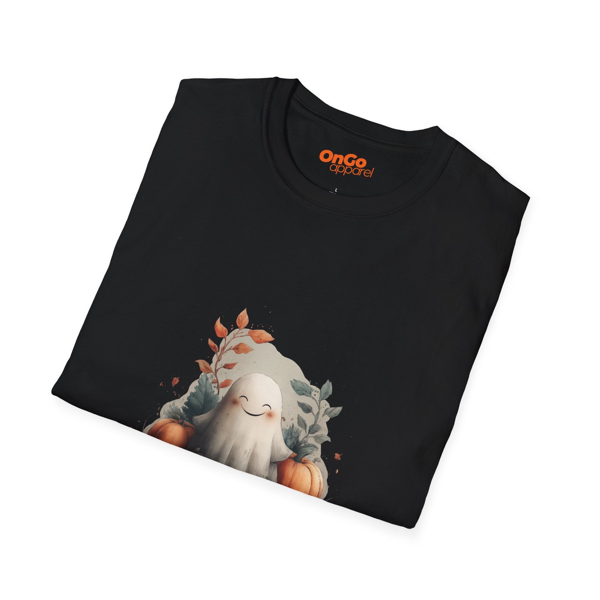 Cute Ghost and Pumpkin T-Shirt Design