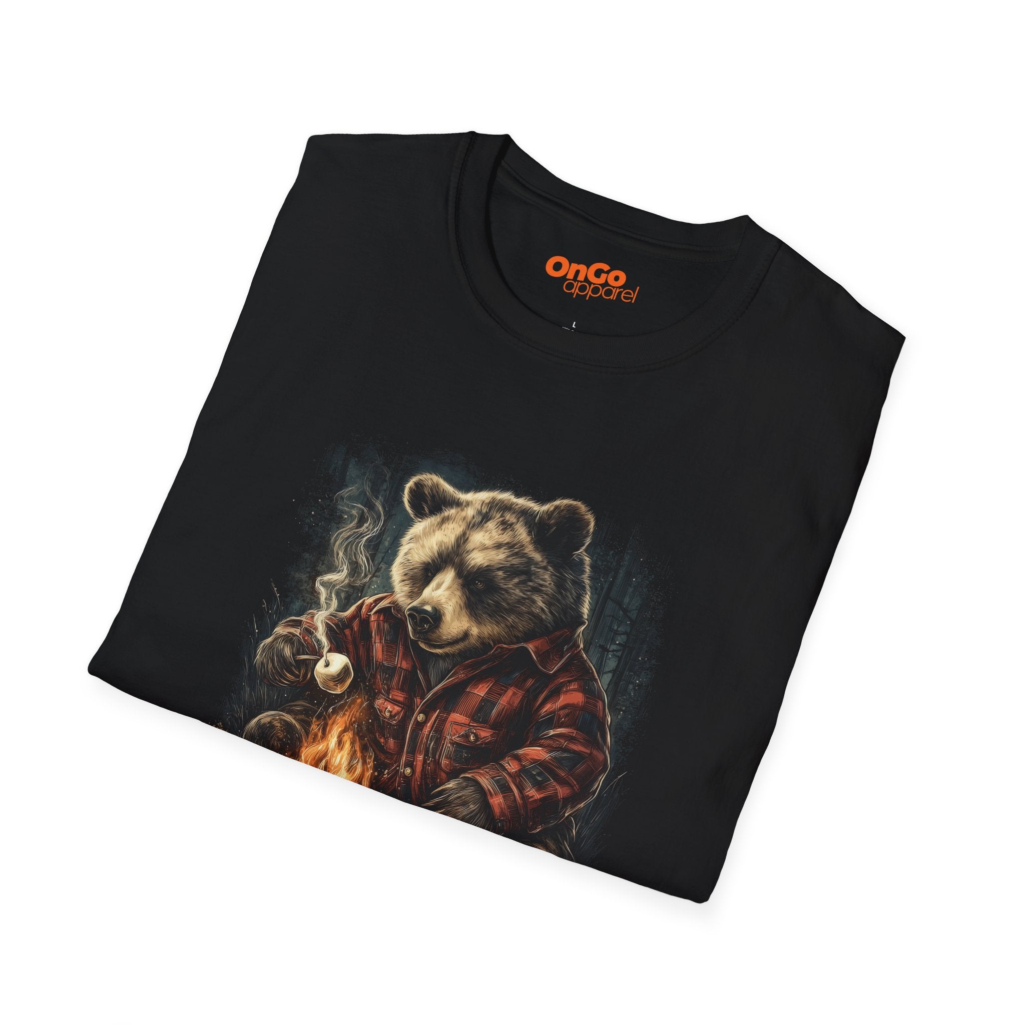Cozy Bear Campfire T-Shirt with Marshmallow Design