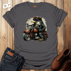 Penguin Aviator T-Shirt with Motorcycle Design – charcoal – oak-wood