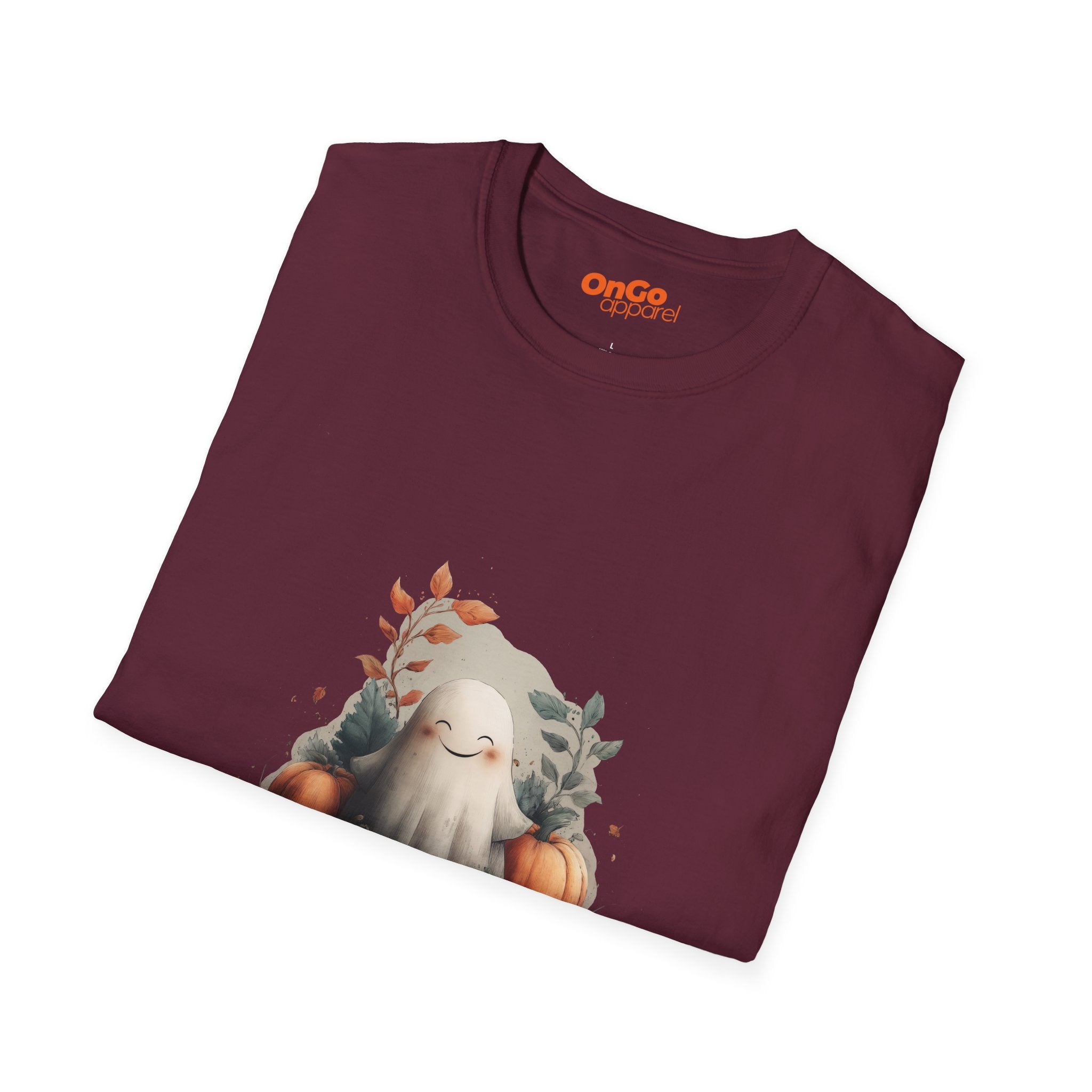 Cute Ghost and Pumpkin T-Shirt Design