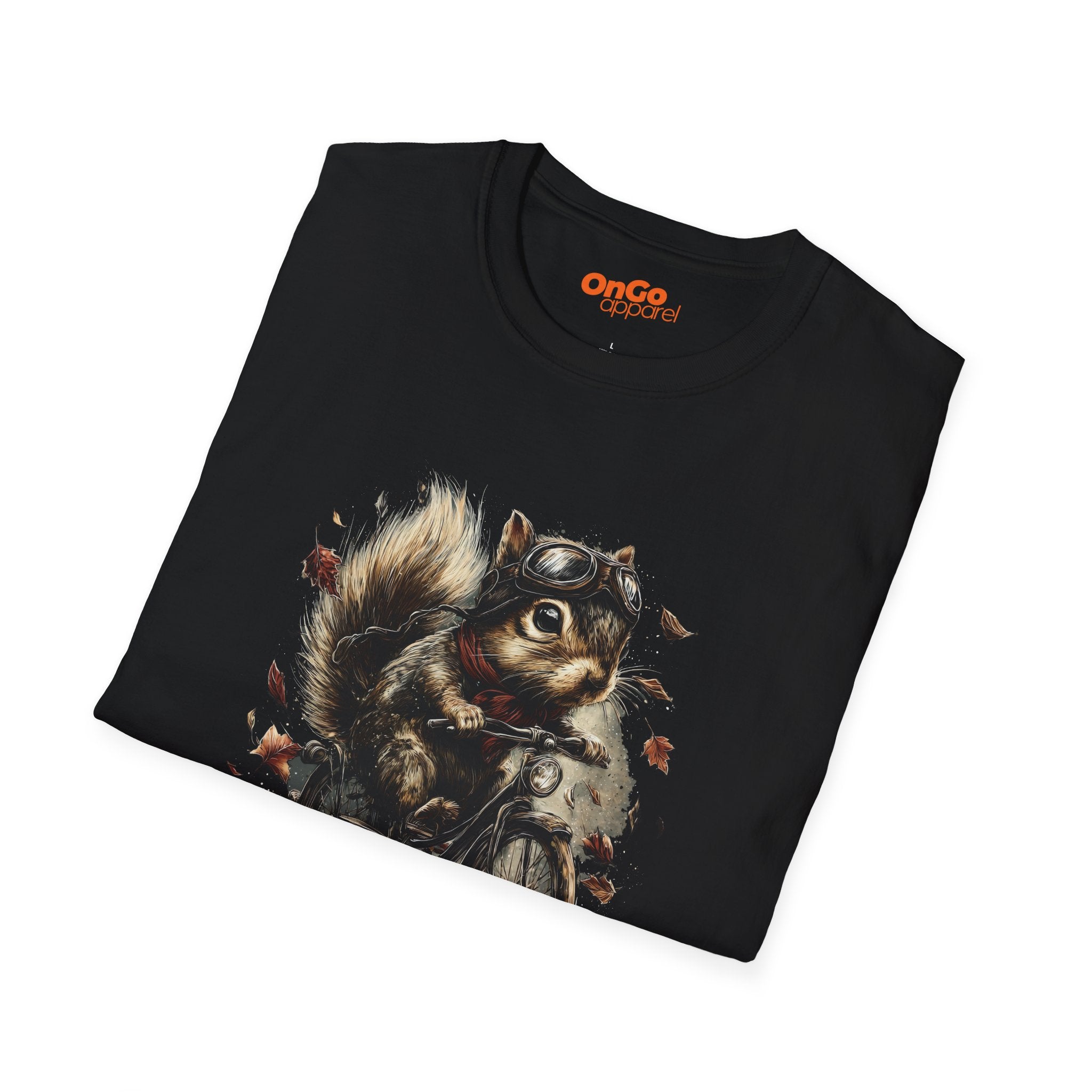 Squirrel Aviator Bike T-Shirt with Fun Animal Design