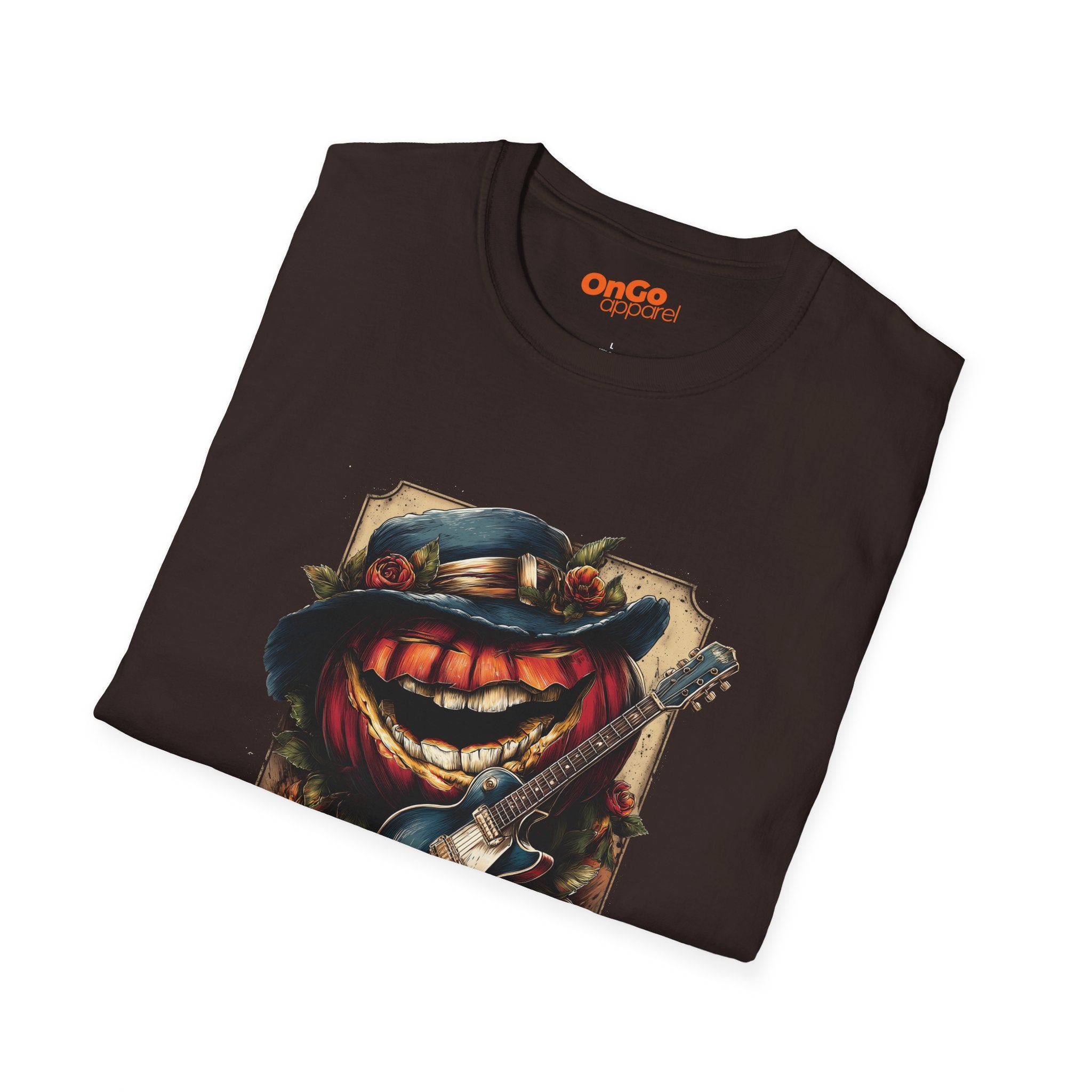 Pumpkin and Guitar Graphic T-shirt
