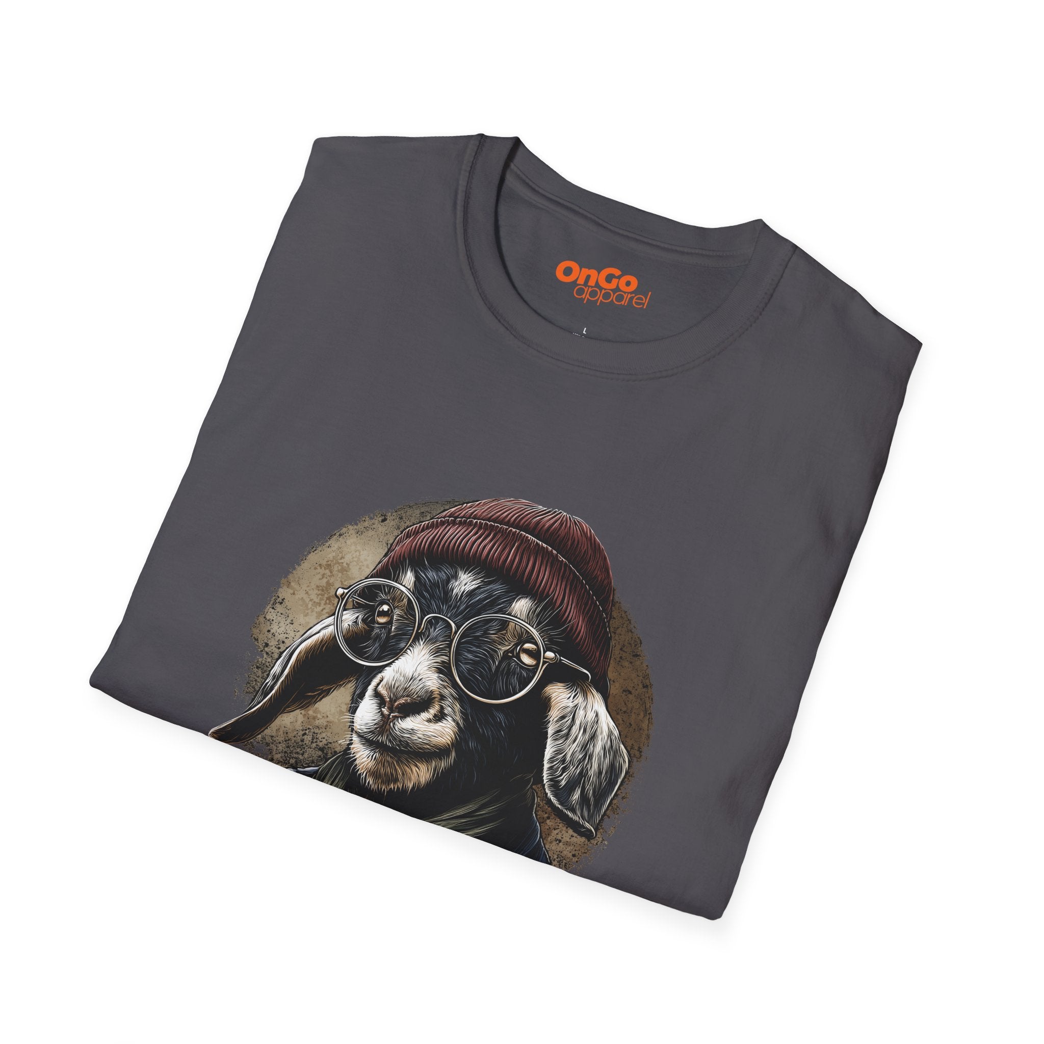 Trendy Goat T-Shirt with Glasses and Beanie Design