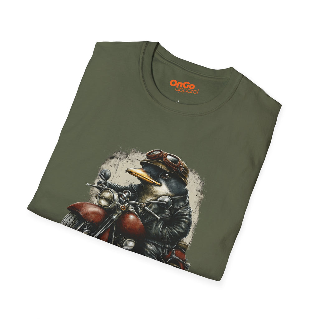 Penguin Aviator T-Shirt with Motorcycle Design