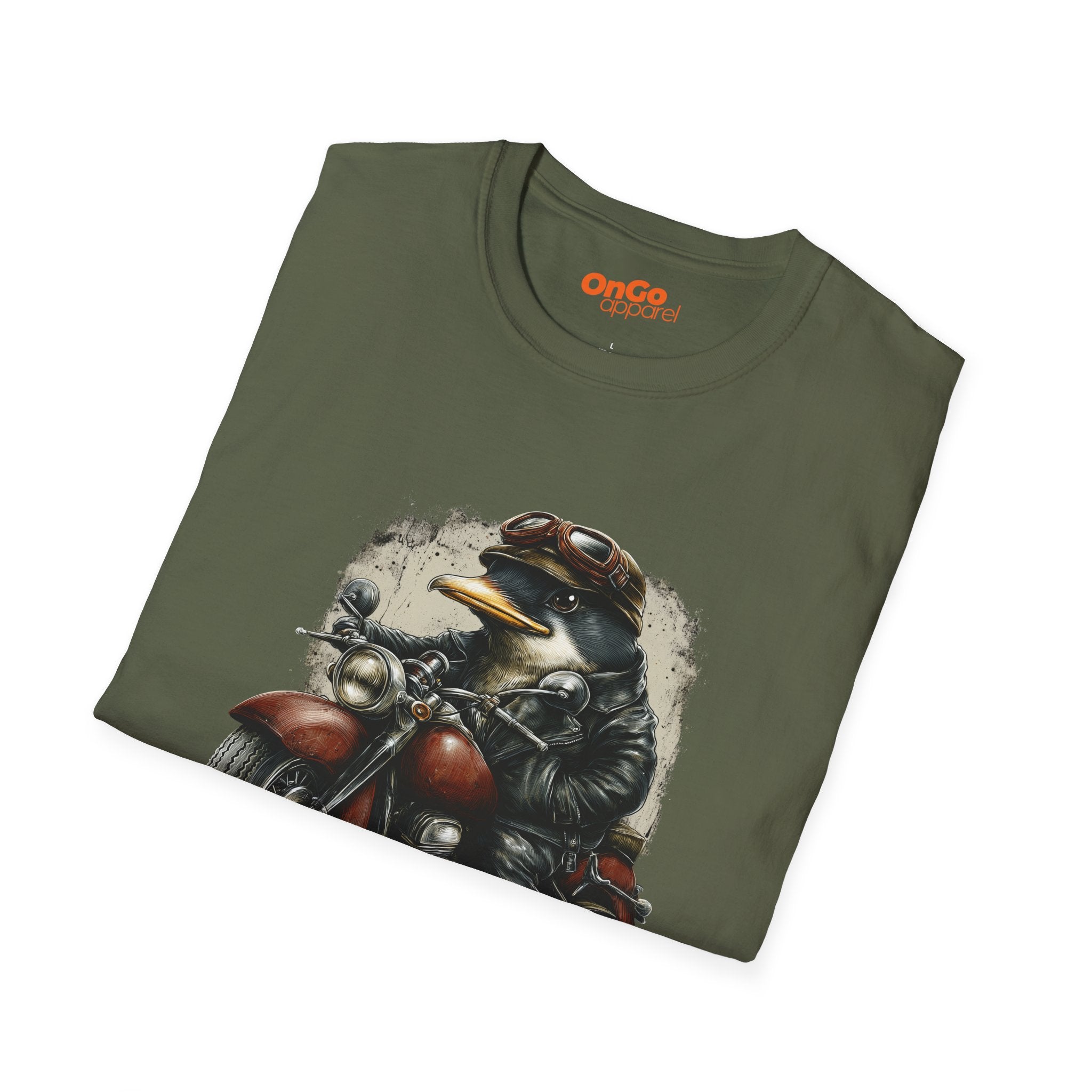 Penguin Aviator T-Shirt with Motorcycle Design