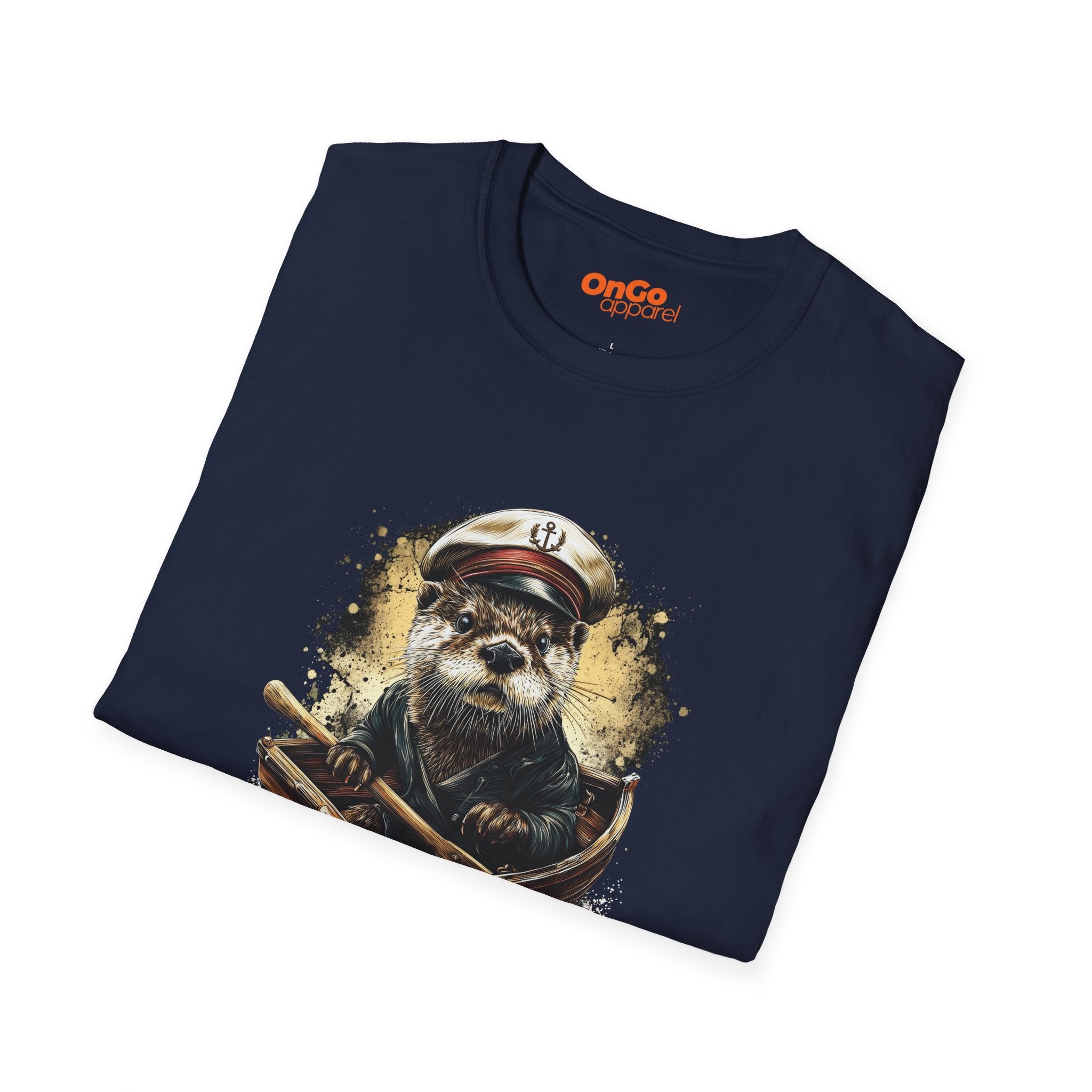 Charming Otter Captain T-Shirt with Rowboat Design