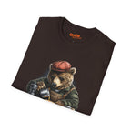 Bear Barista T-Shirt with Coffee Art Design