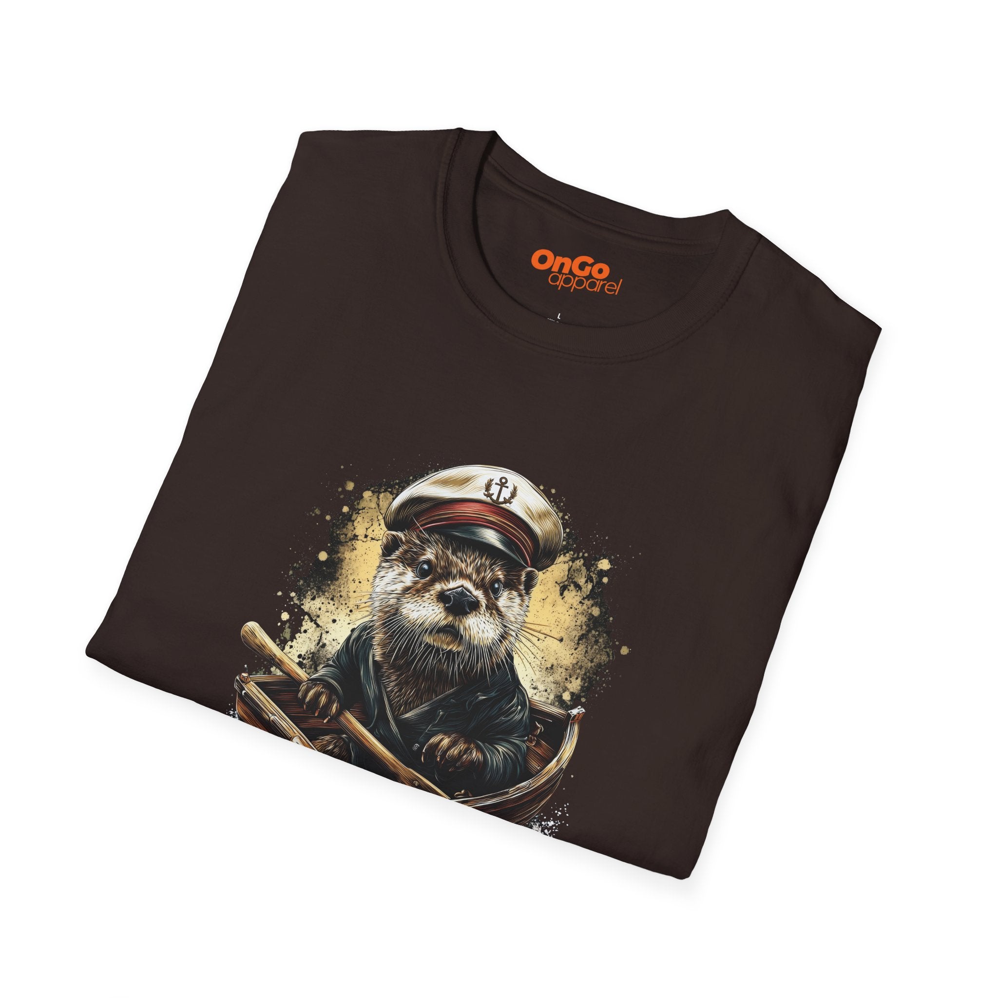 Charming Otter Captain T-Shirt with Rowboat Design