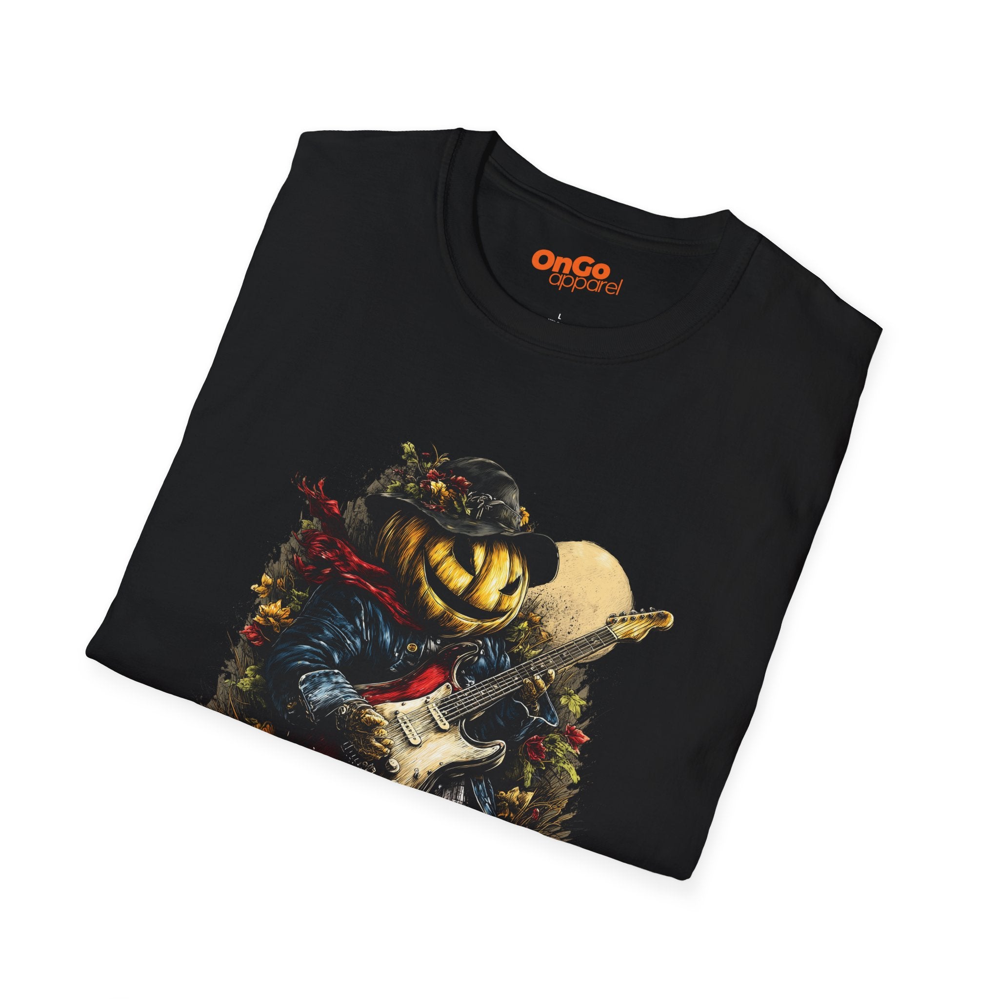 Pumpkin Guitarist T-Shirt with Creative Design