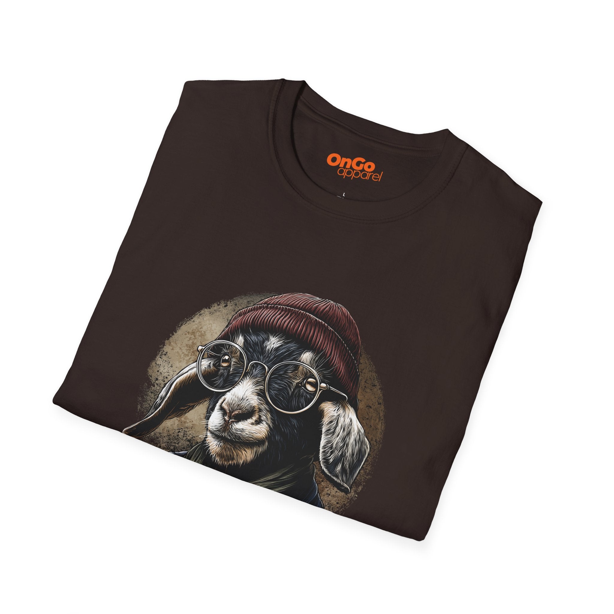 Trendy Goat T-Shirt with Glasses and Beanie Design