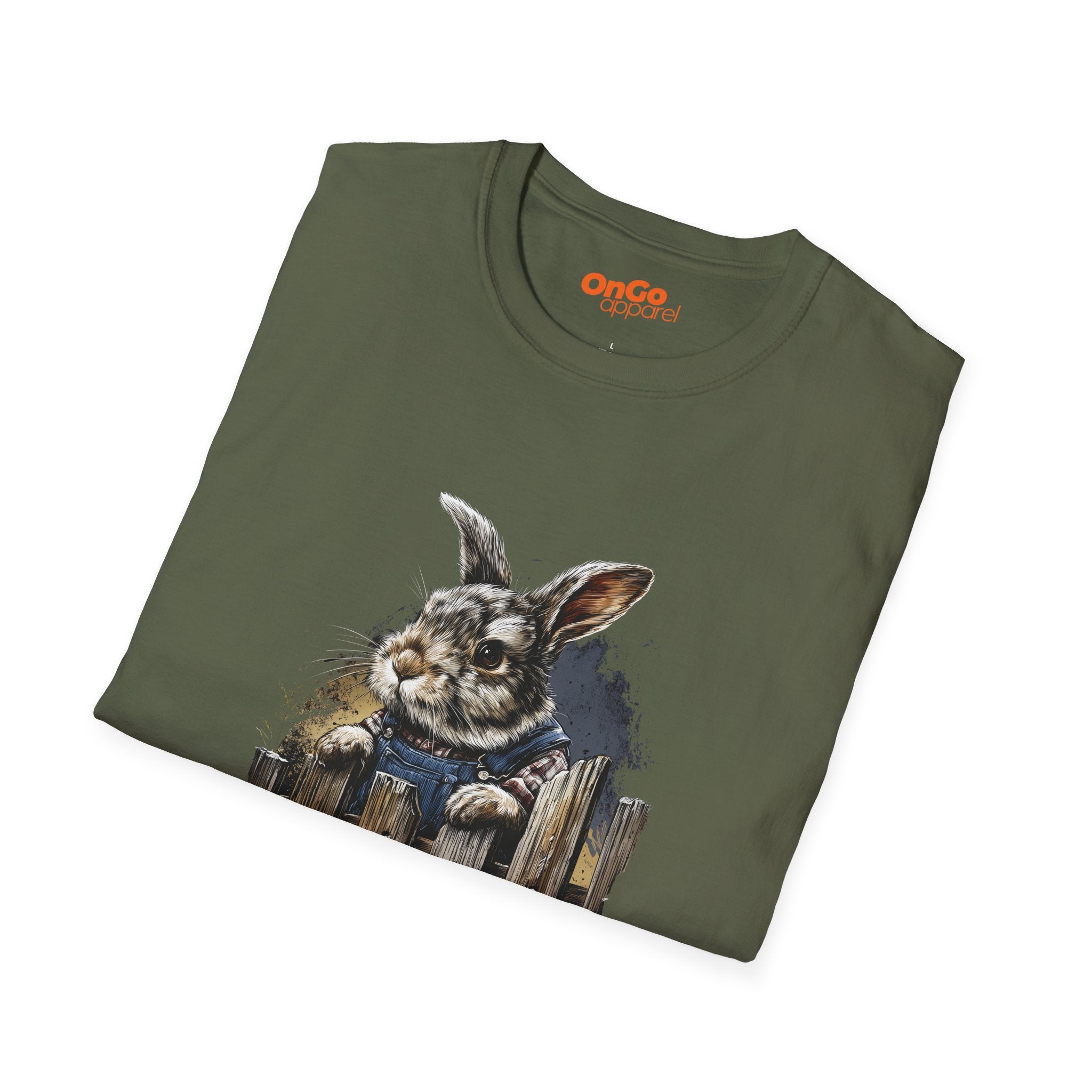 Charming Bunny in Overalls T-Shirt