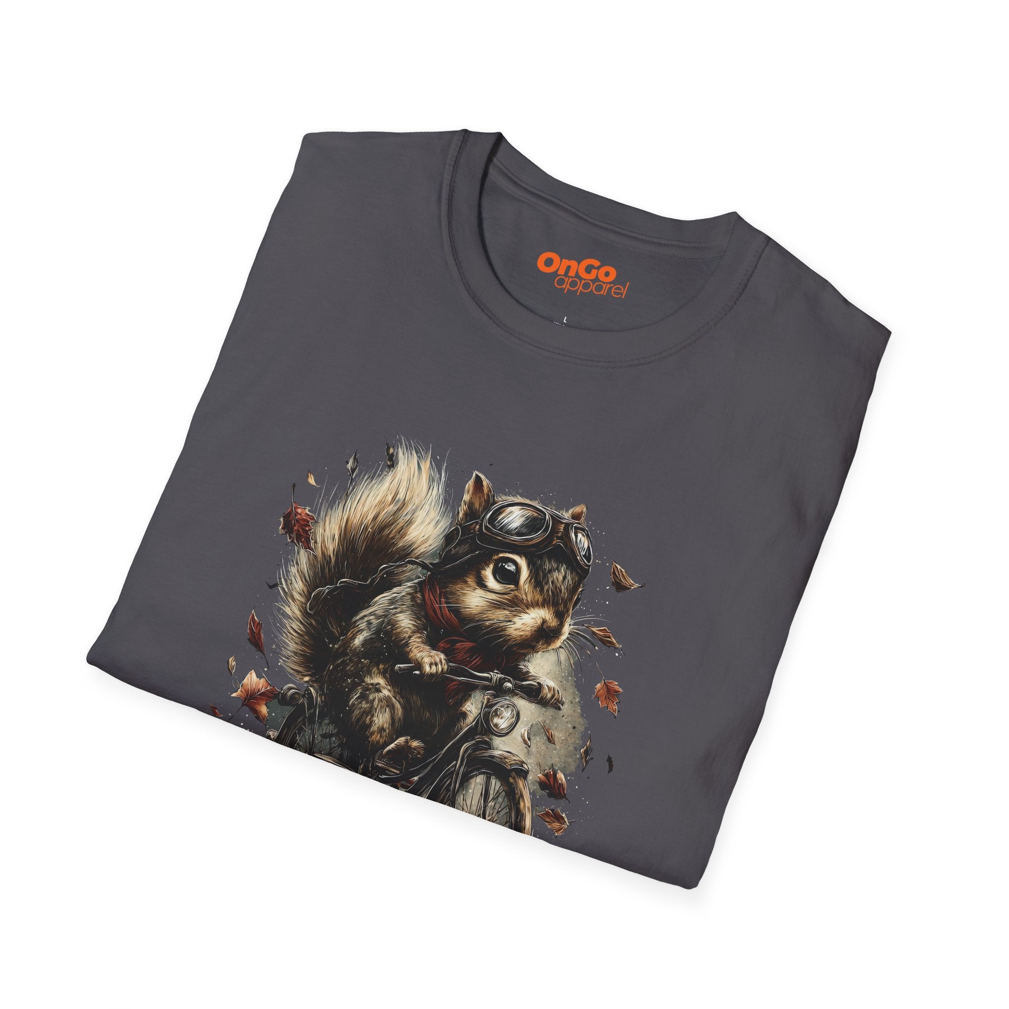 Squirrel Aviator Bike T-Shirt with Fun Animal Design
