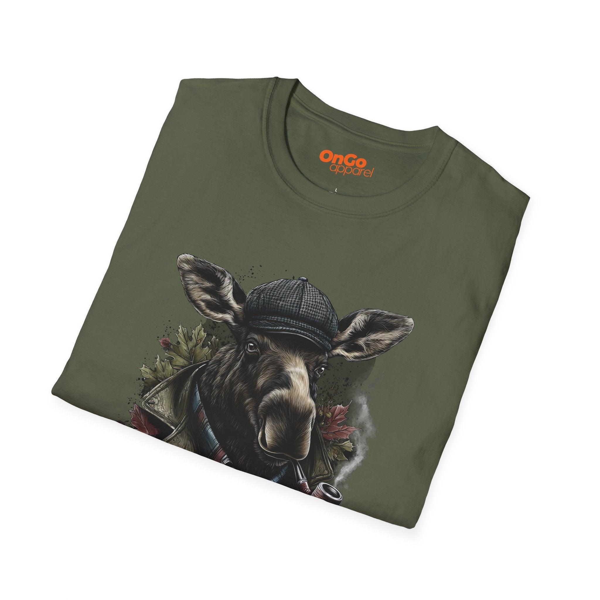 Moose with Pipe T-Shirt - Nature Wildlife Design