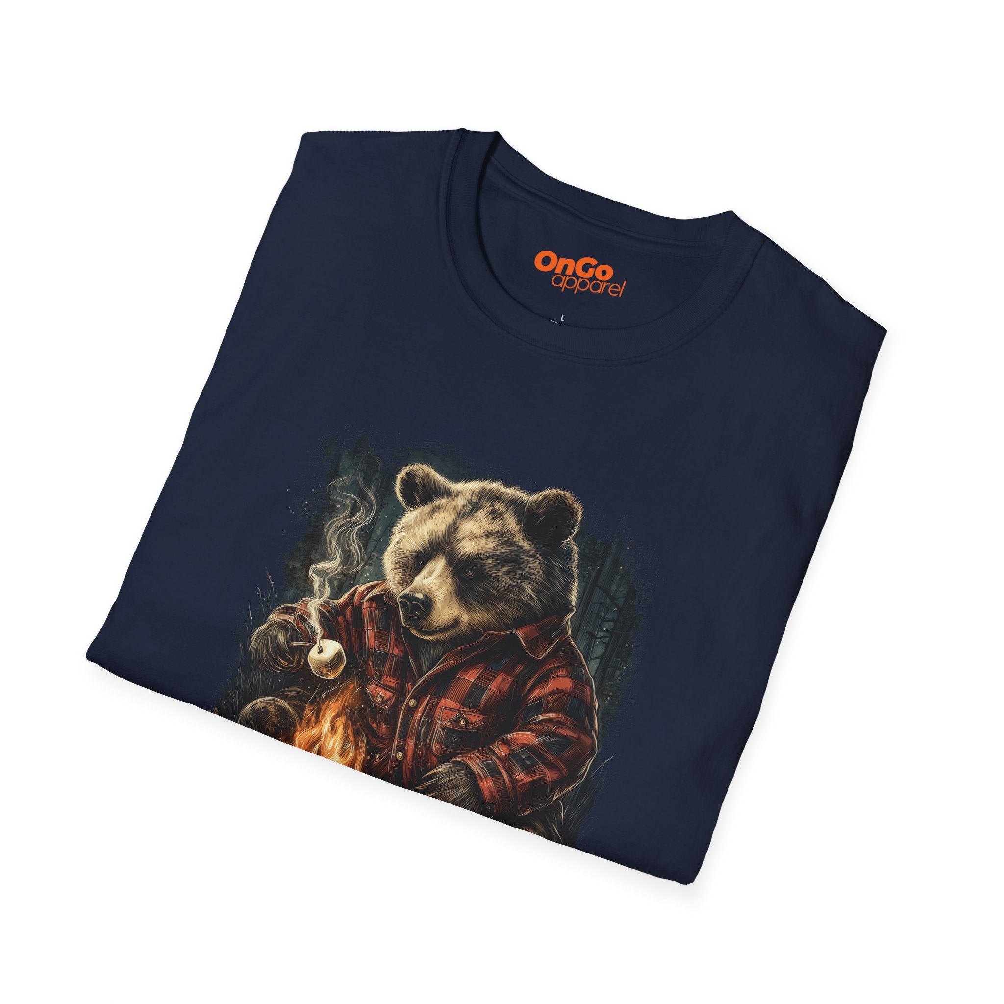 Cozy Bear Campfire T-Shirt with Marshmallow Design