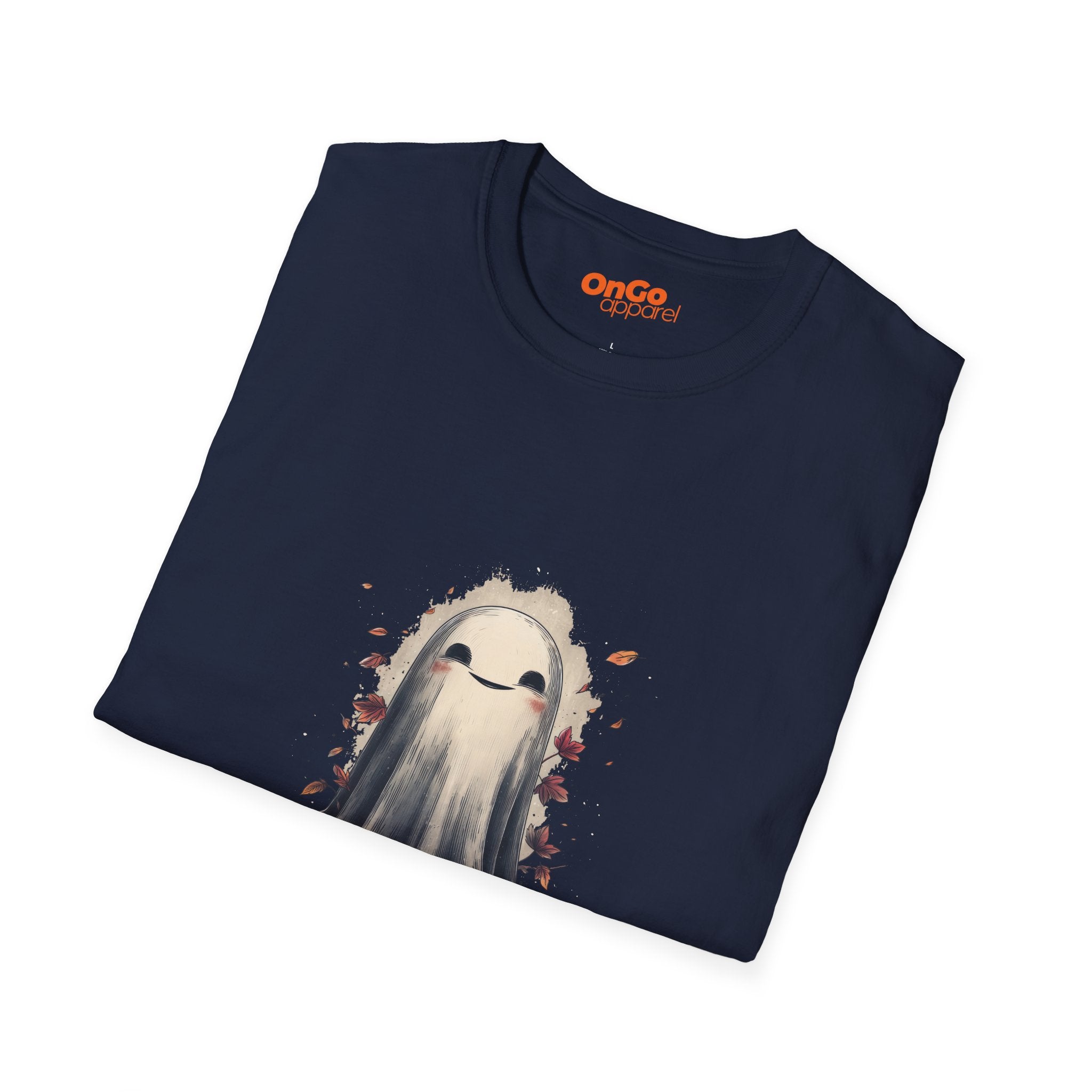 Charming Ghost with Leaves Graphic T-Shirt
