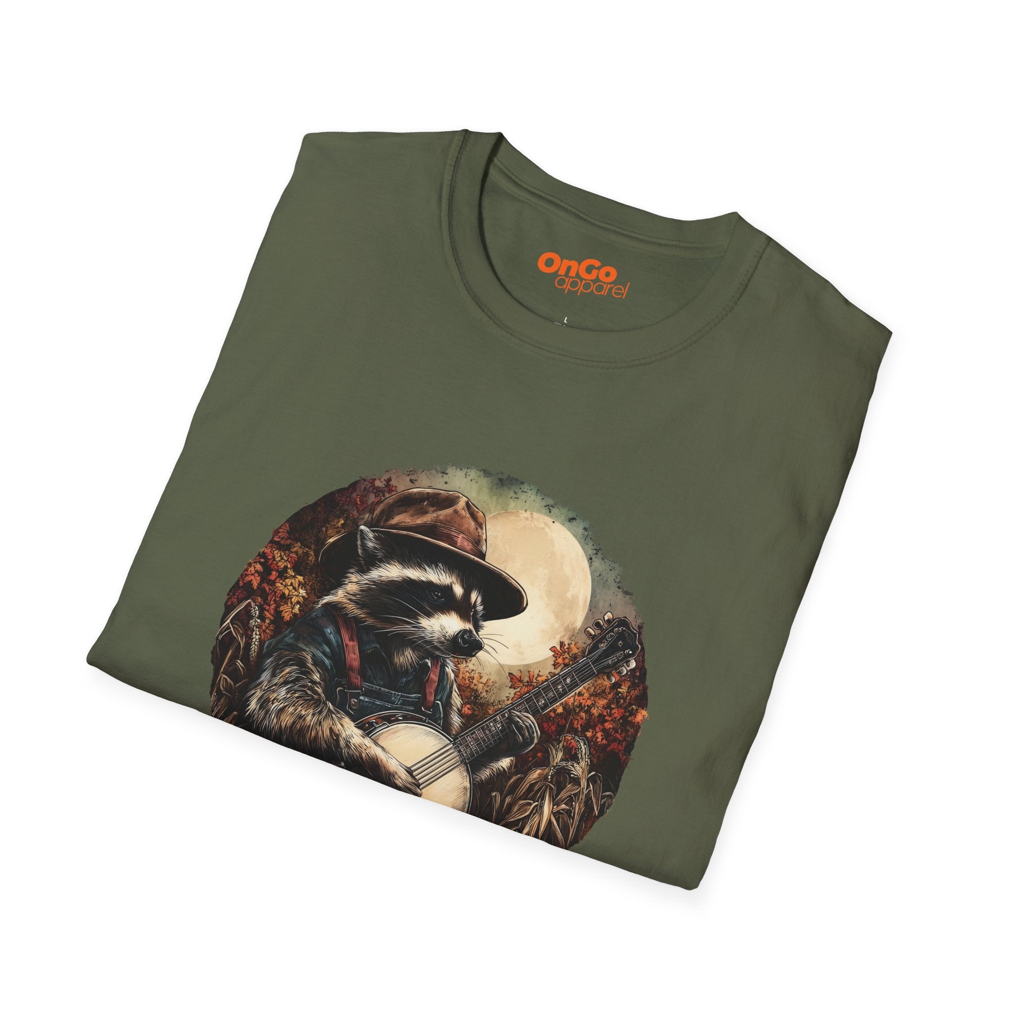 Raccoon with Banjo T-Shirt - Woodland Music Art