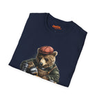 Bear Barista T-Shirt with Coffee Art Design