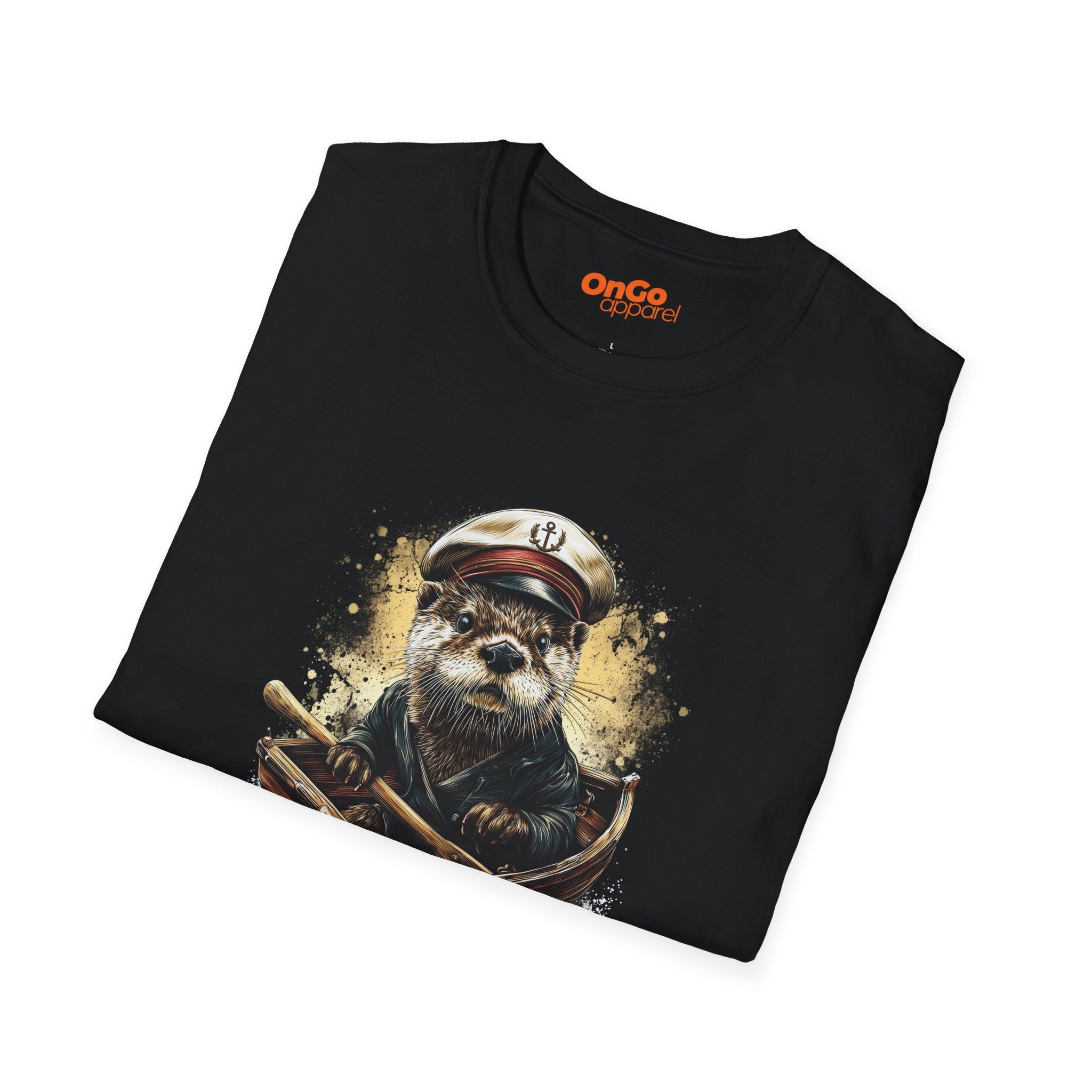 Charming Otter Captain T-Shirt with Rowboat Design