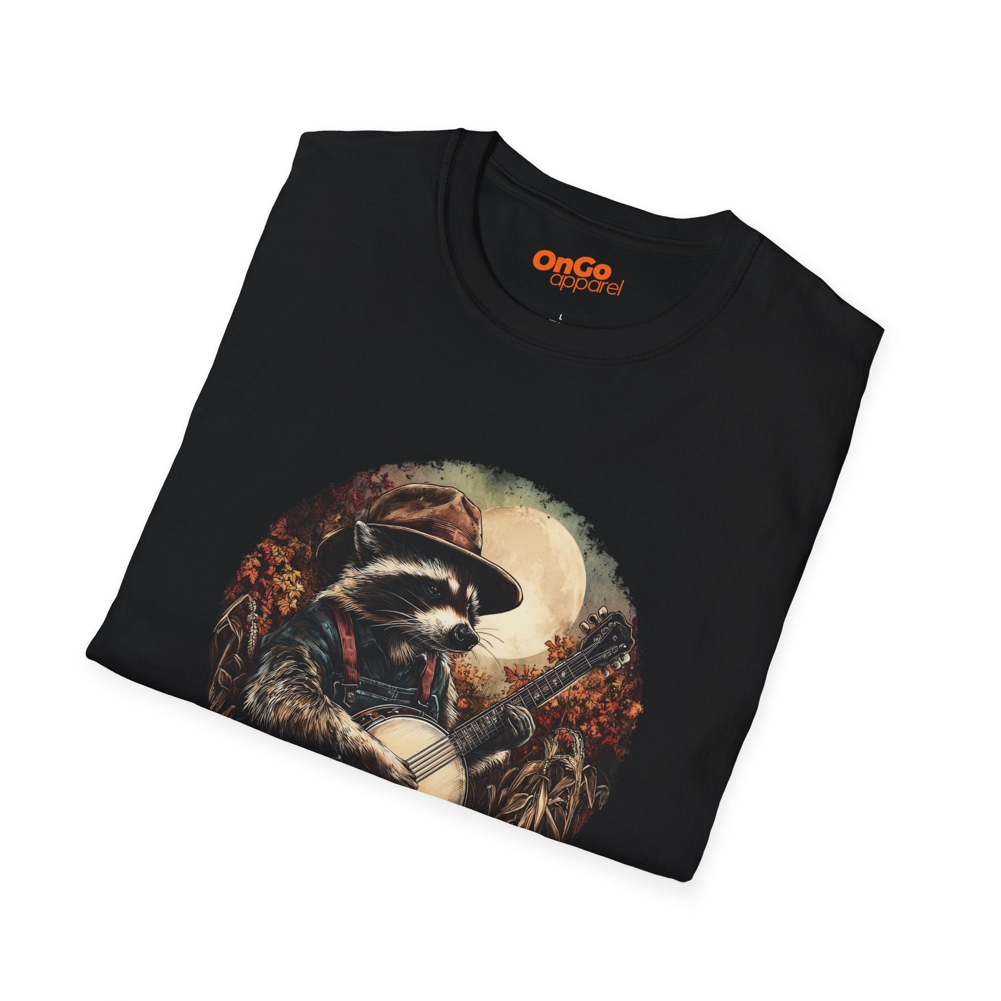 Raccoon with Banjo T-Shirt - Woodland Music Art