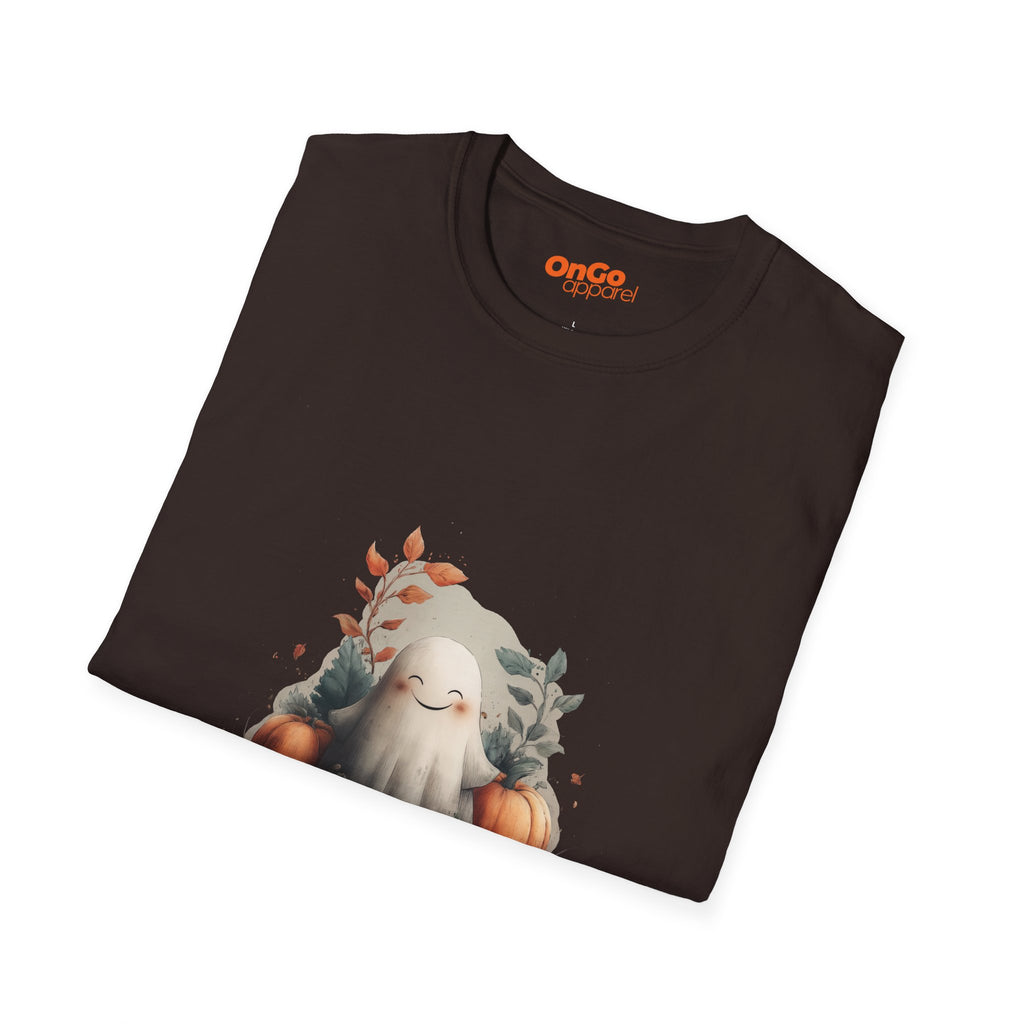 Cute Ghost and Pumpkin T-Shirt Design