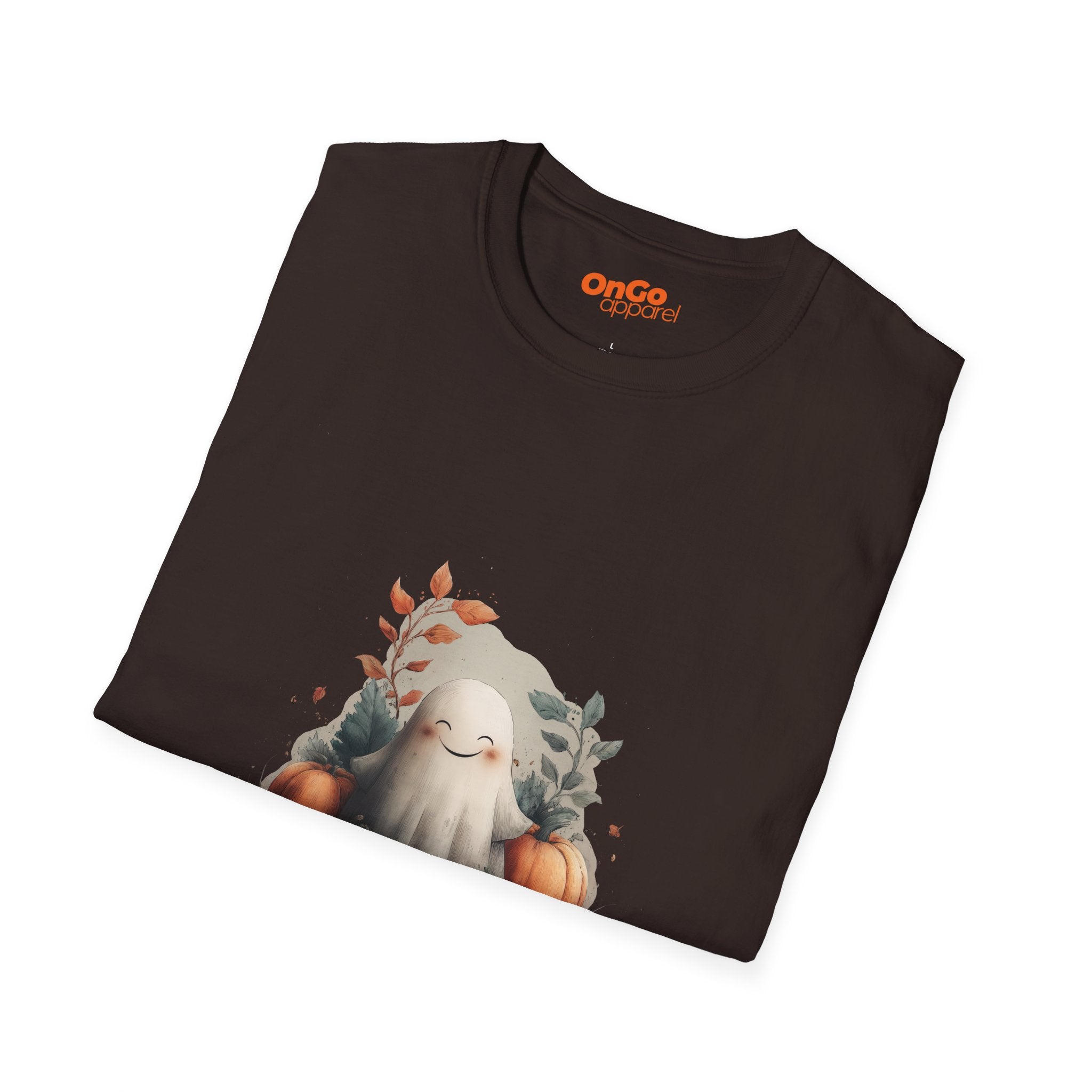 Cute Ghost and Pumpkin T-Shirt Design
