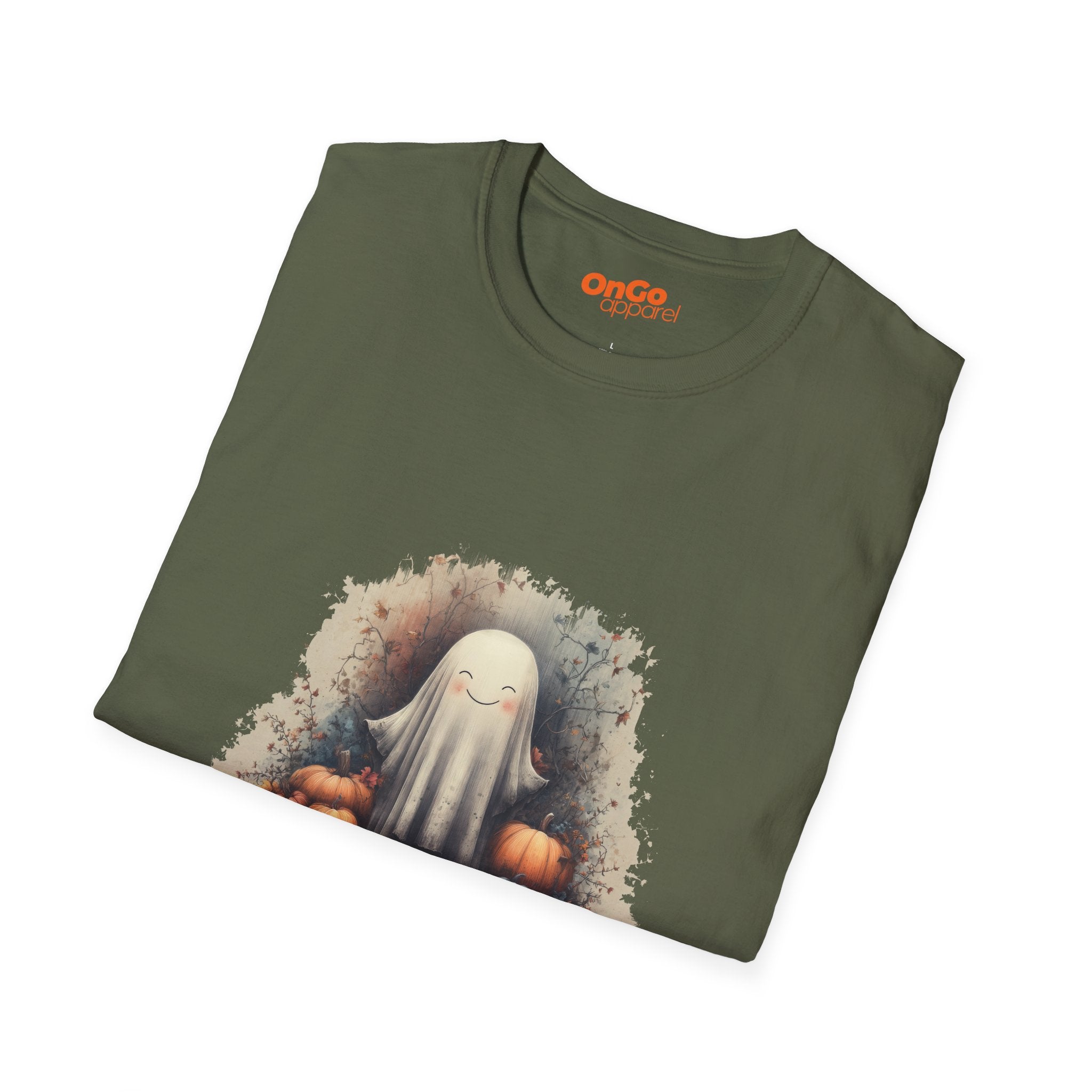 Charming Ghost and Pumpkins Graphic T-Shirt