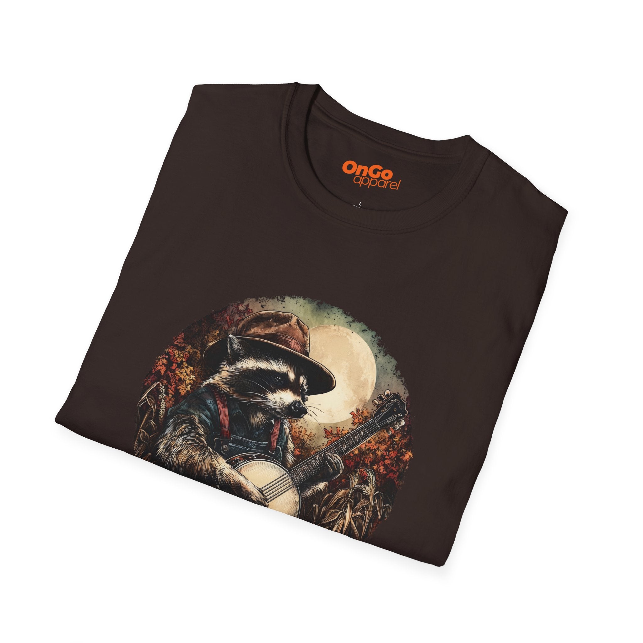 Raccoon with Banjo T-Shirt - Woodland Music Art