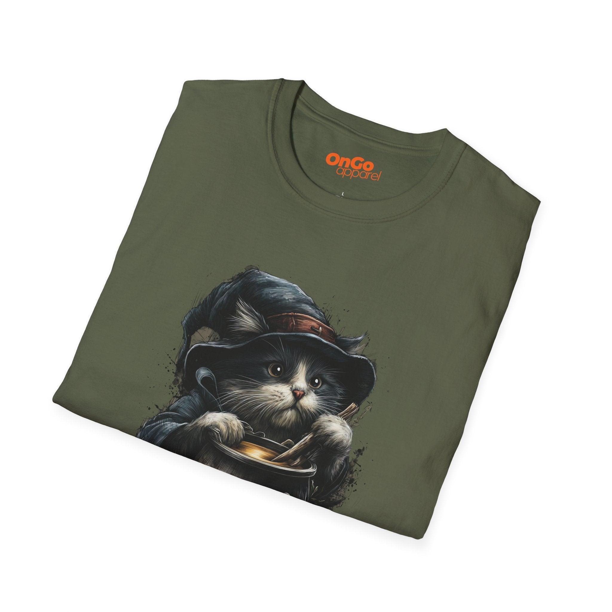 Cat Witch and Pumpkin Cauldron T-Shirt