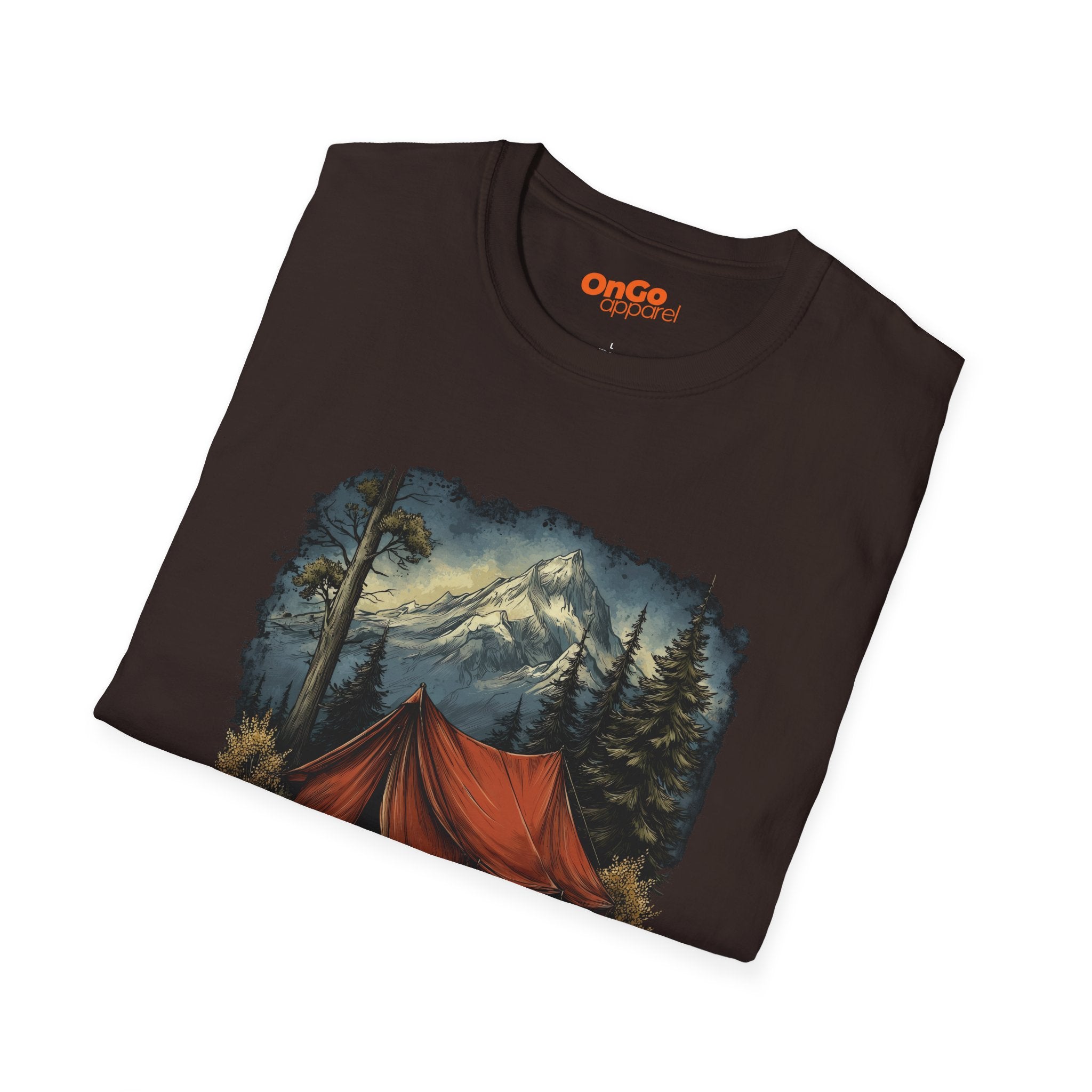 Adventure Mountain Tent Graphic T-Shirt