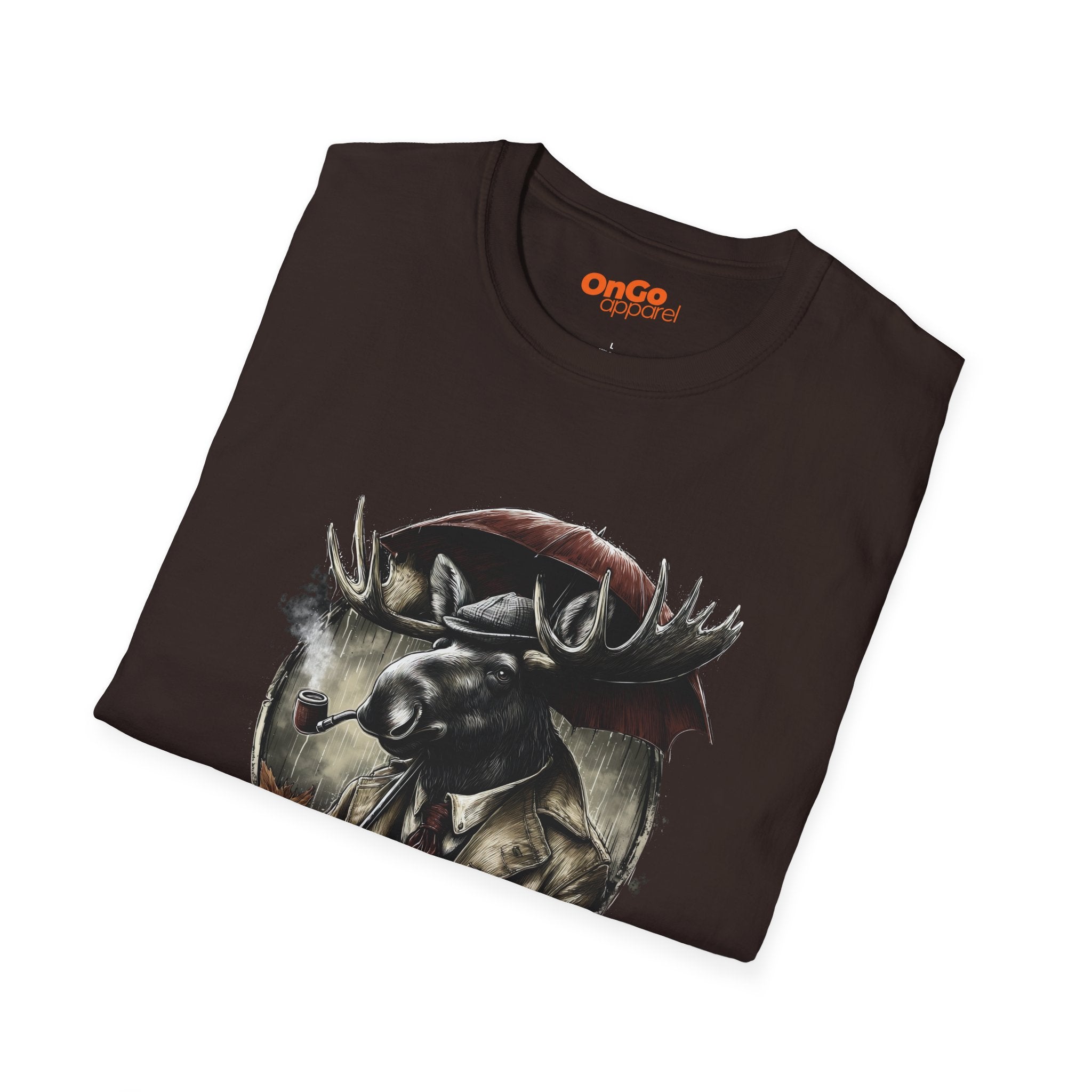 Stylish Moose with Umbrella and Pipe T-Shirt