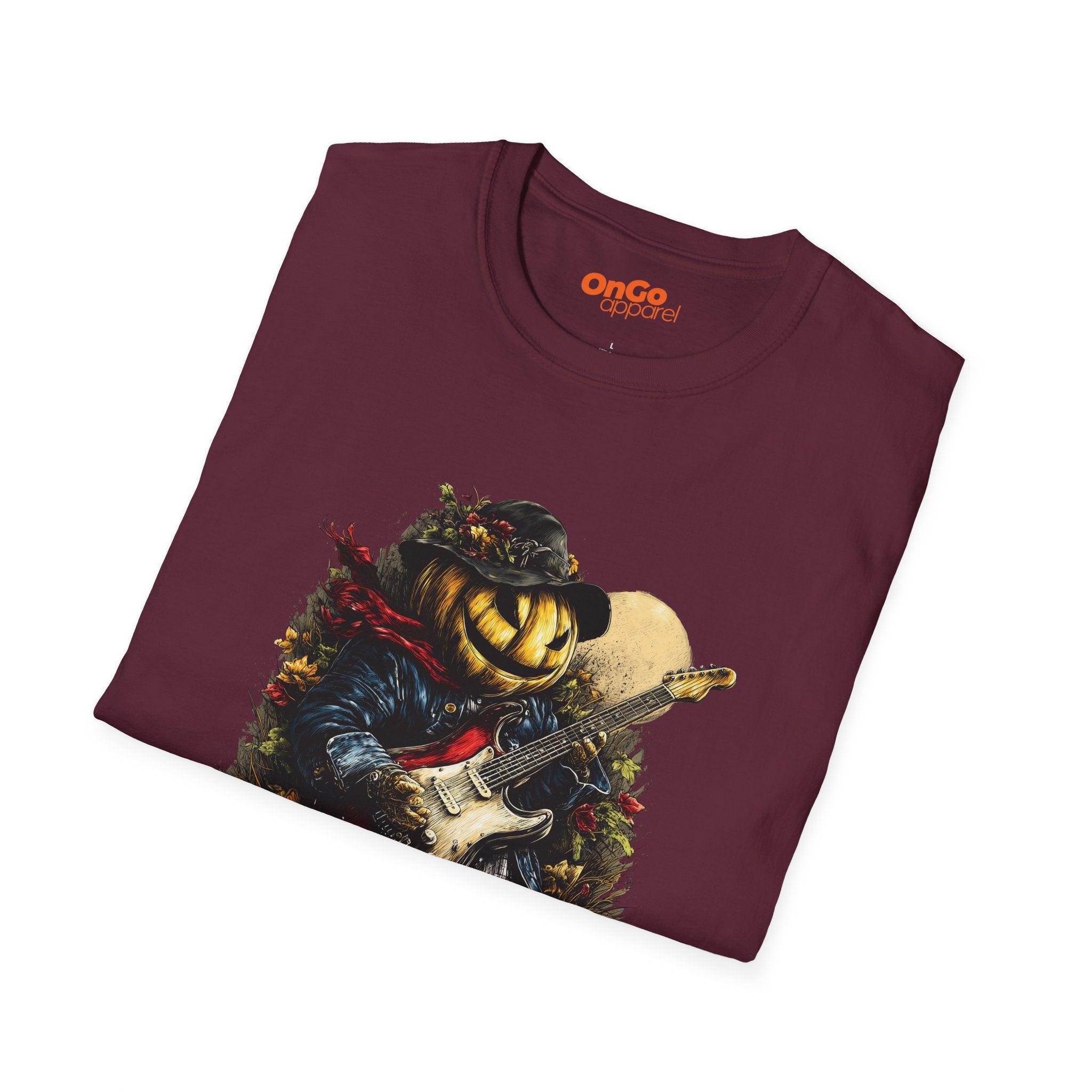Pumpkin Guitarist T-Shirt with Creative Design