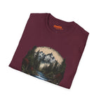 Nature Landscape T-Shirt with Mountain River Design