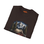 Camping Scene T-Shirt with Mountain and Forest Design