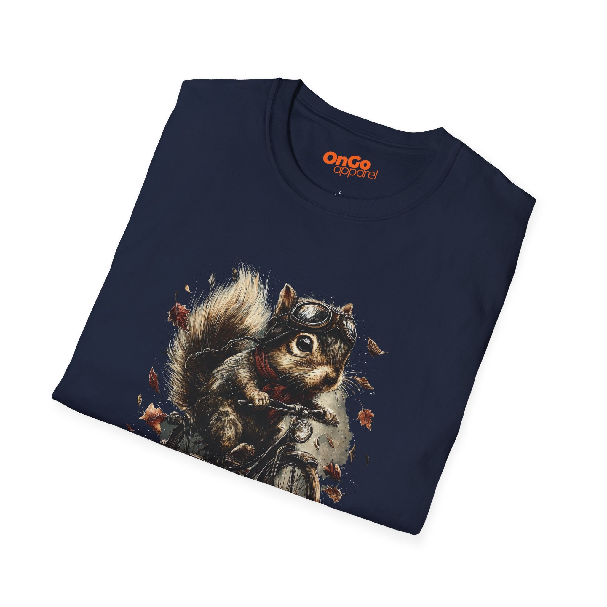Squirrel Aviator Bike T-Shirt with Fun Animal Design