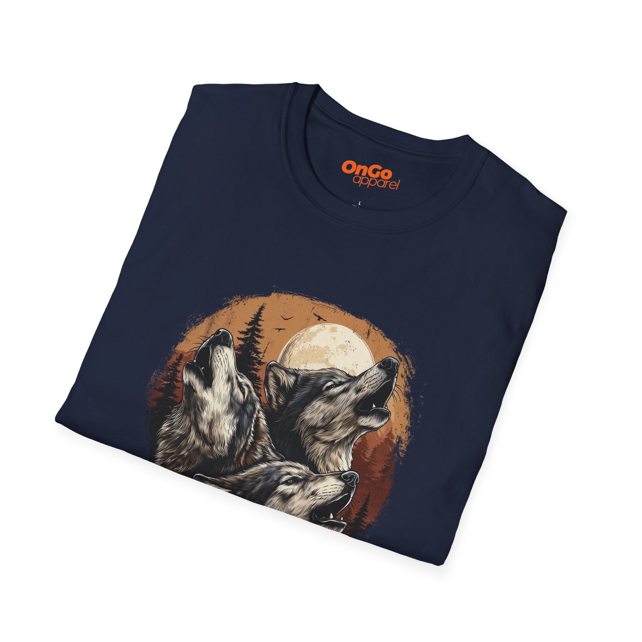 Wolf Moon T-Shirt with Howling Wolves Design