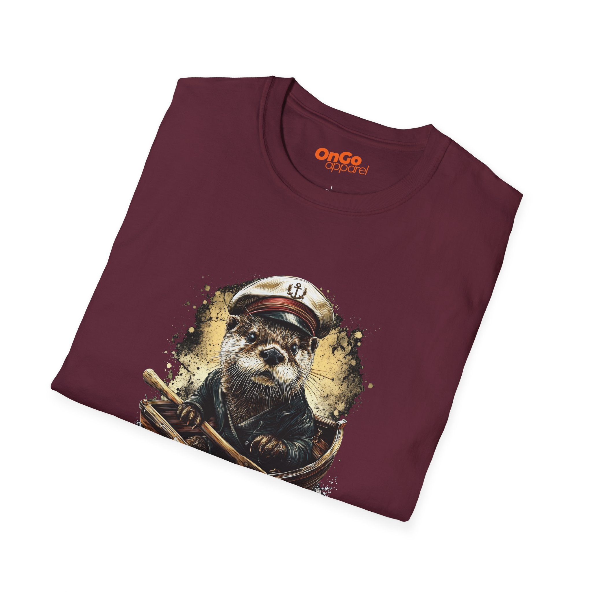 Charming Otter Captain T-Shirt with Rowboat Design