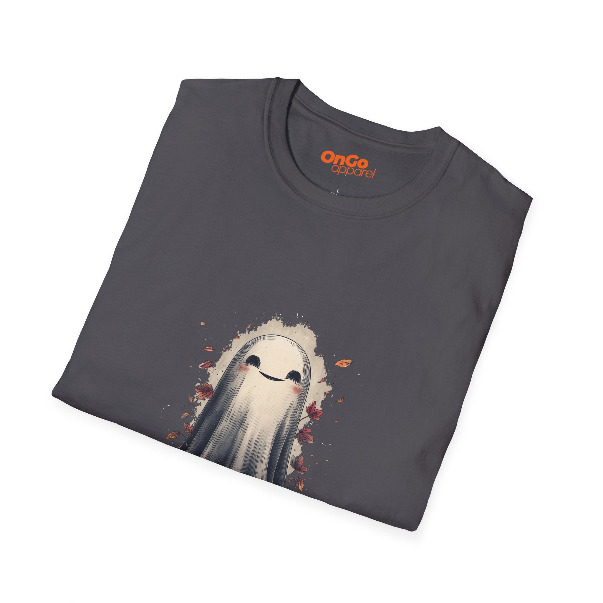 Charming Ghost with Leaves Graphic T-Shirt