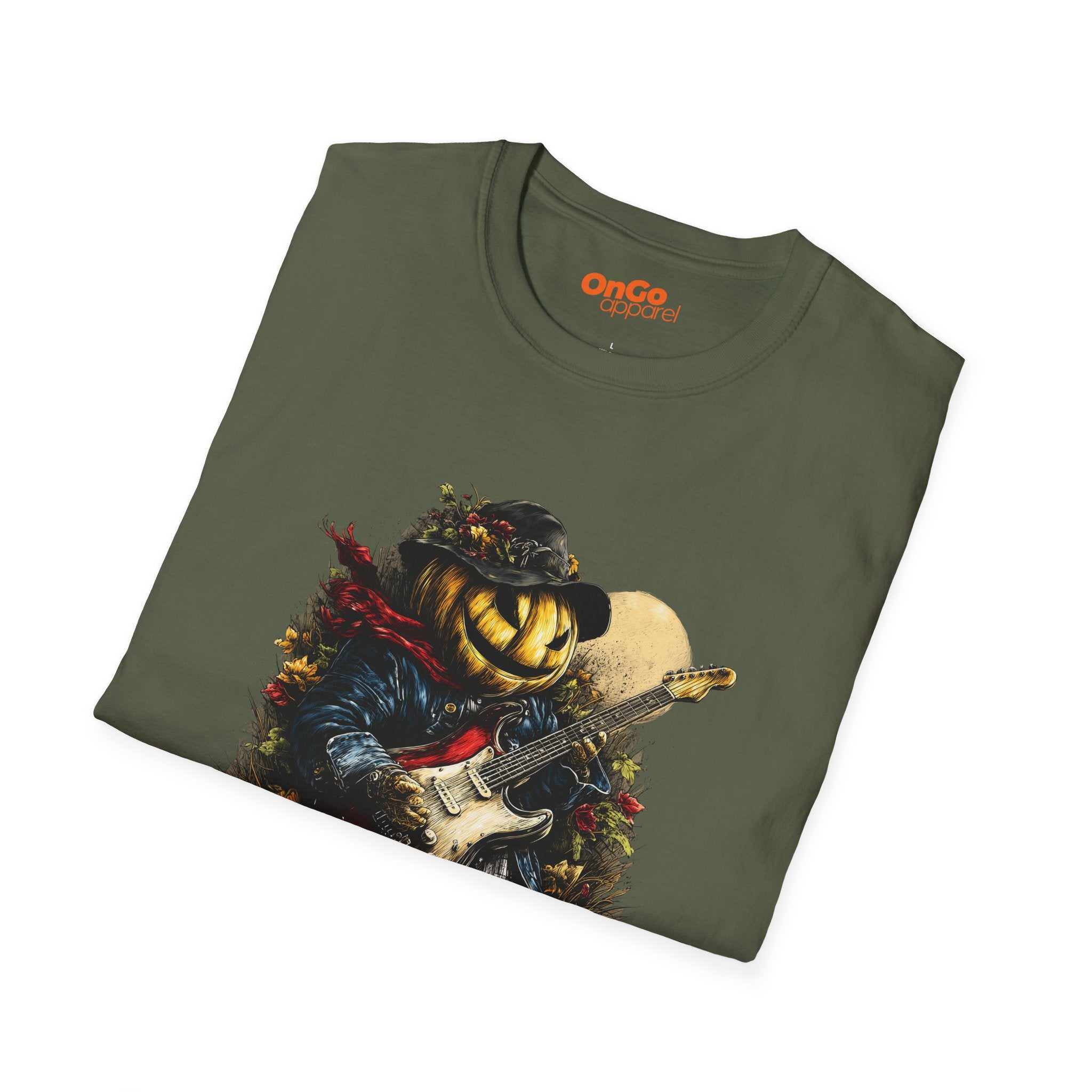 Pumpkin Guitarist T-Shirt with Creative Design