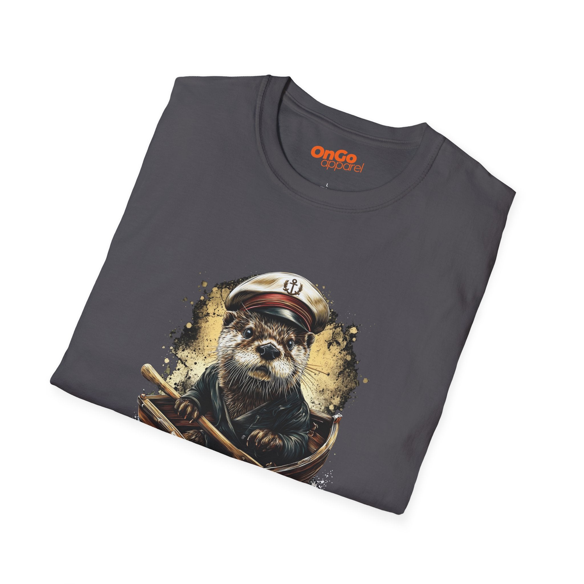 Charming Otter Captain T-Shirt with Rowboat Design