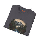 Nature Landscape T-Shirt with Mountain River Design