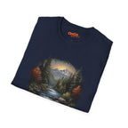 Nature Landscape T-Shirt with River and Mountain Design