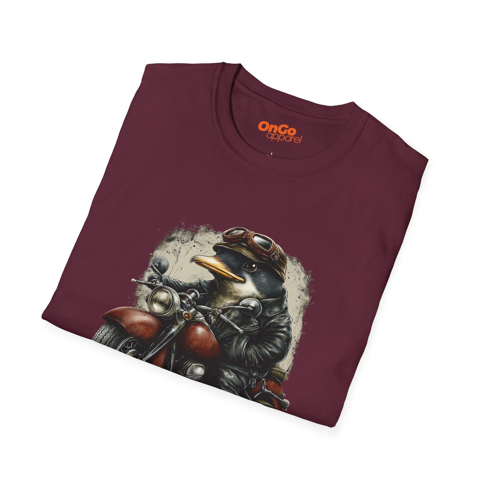 Penguin Aviator T-Shirt with Motorcycle Design