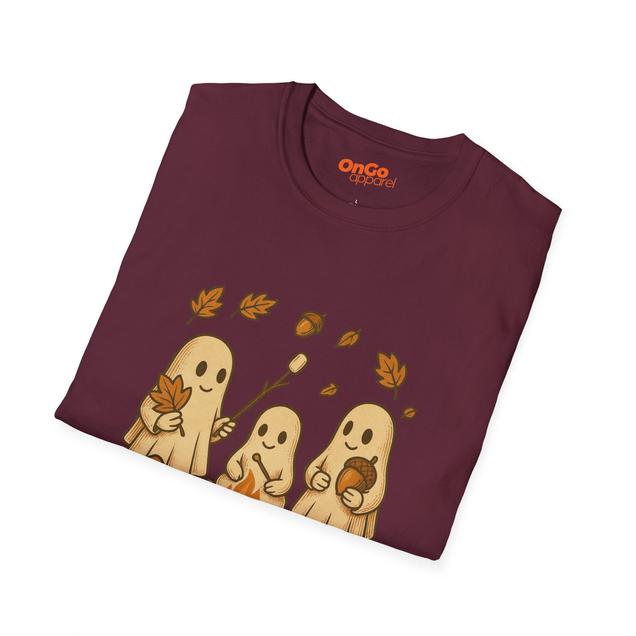 Ghosts Bonfire T-Shirt with Autumn Marshmallow Design