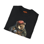 Bear Barista T-Shirt with Coffee Art Design