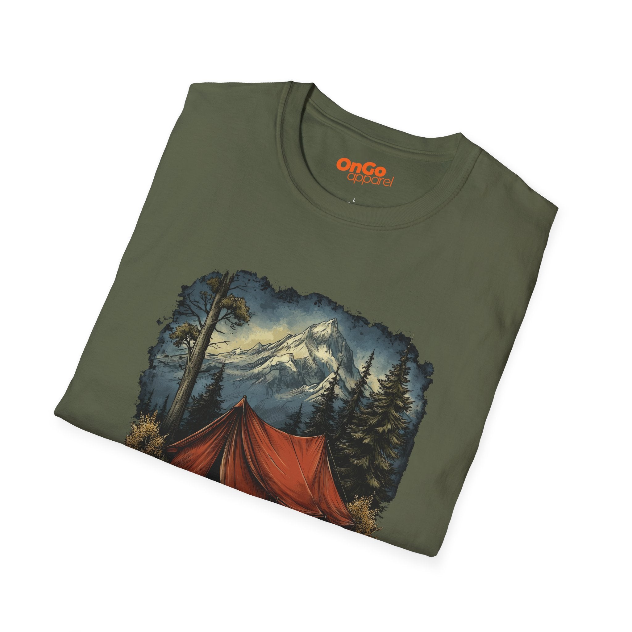 Adventure Mountain Tent Graphic T-Shirt