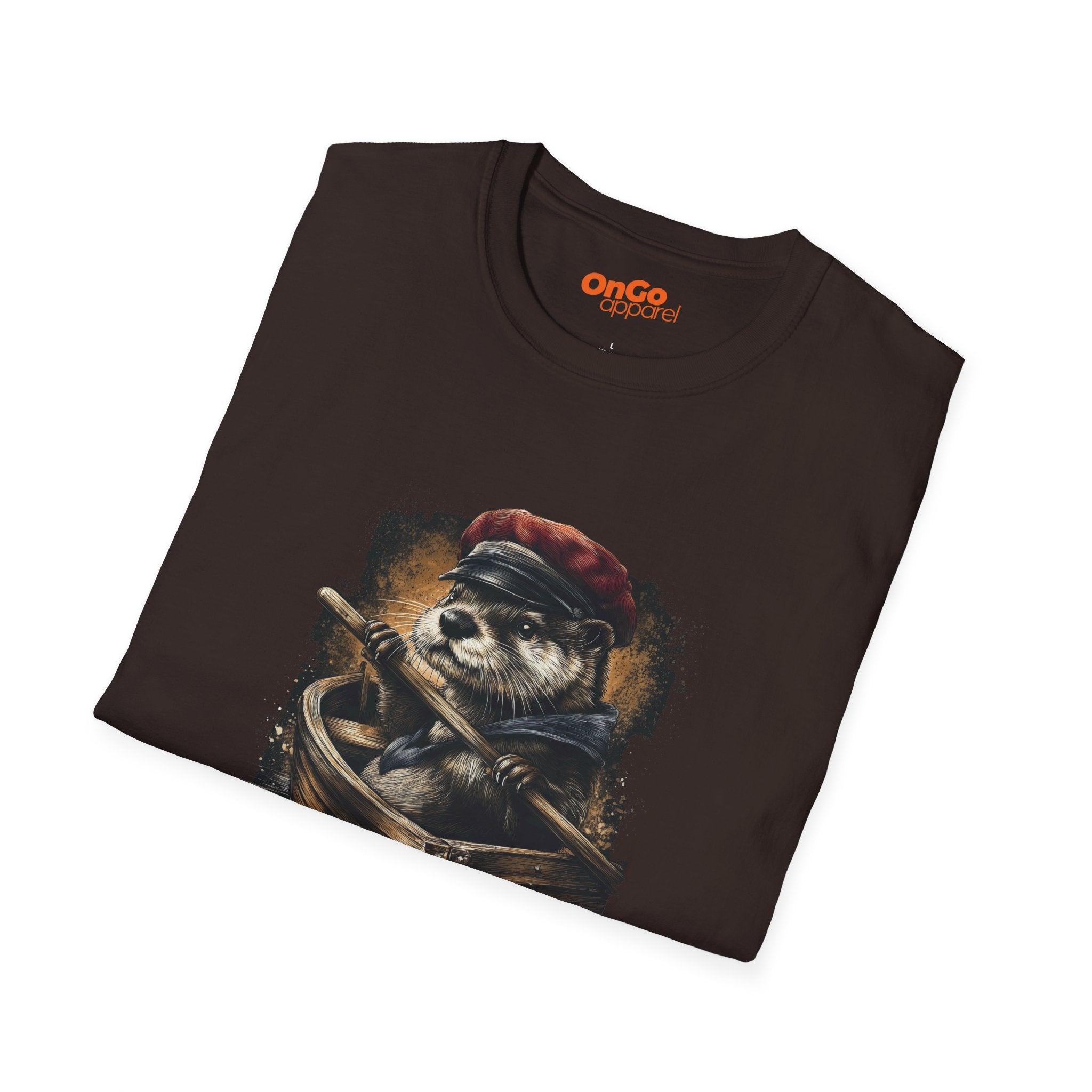 Otter in Boat T-Shirt with Red Cap Design
